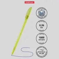 Ручка шариковая ErichKrause Cocktail, игольчатый узел 0.7 мм, чернила синие, одноразовая, МИКС