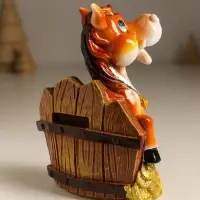 Копилка полистоун "Коняшка у забора с монетками" 9,5х5х12,8 см