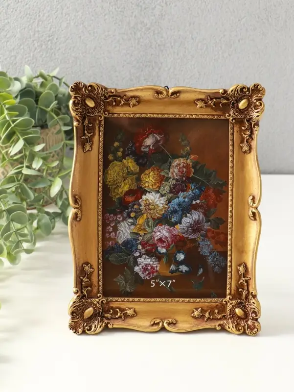 Фоторамка полистоун 13х18 см "Версаль" тёмное золото 23х17,5х3 см