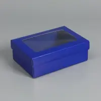 Коробка складная &laquo;Синяя&raquo;, с окном 21 х 15 х 7 см