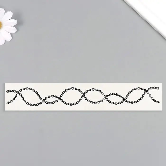 Переводная тату на тело чёрная &laquo;Браслет. Цепь&raquo;, 20&times;3 см