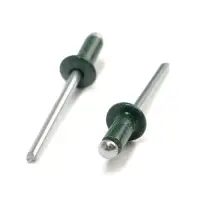 Заклёпки ТУНДРА krep, вытяжные, алюминий-сталь, 4&times;10 мм, темно-зеленые, 50 шт.