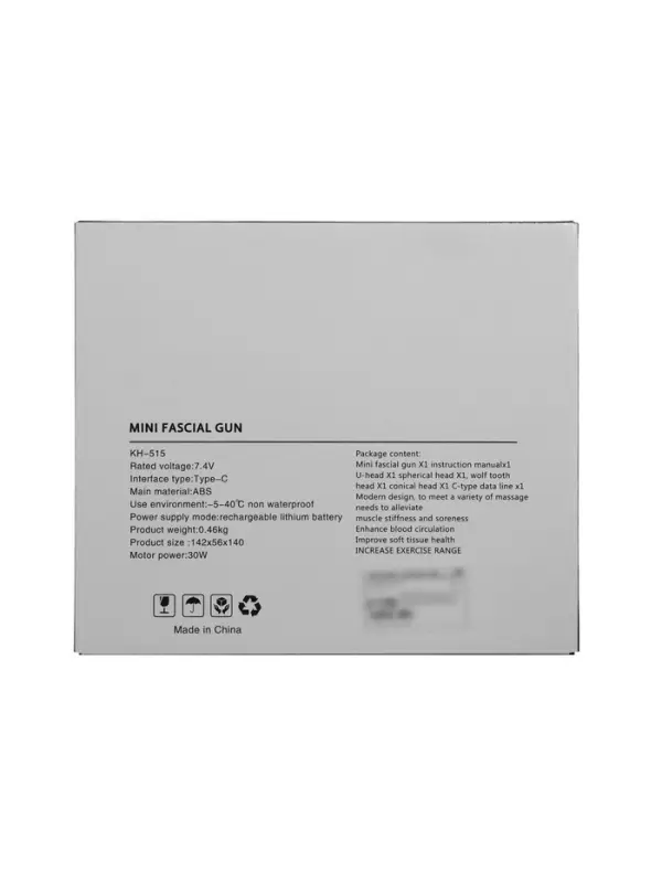 Массажёр для тела LEM-02, перкуссионный, 4 насадки, 6 режимов, 1800-3200 об/мин