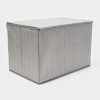 Короб стеллажный для хранения с крышкой &laquo;Ронда&raquo;, 38&times;24&times;24 см, цвет серый