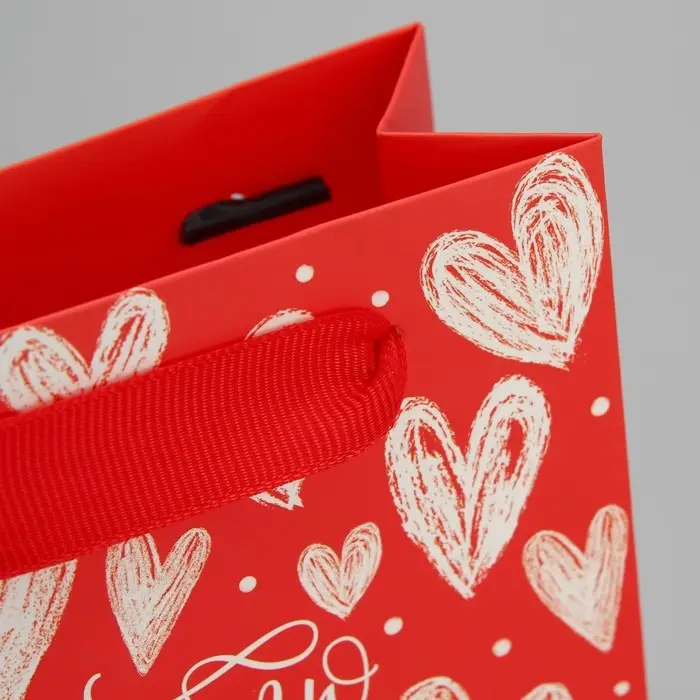 Пакет подарочный ламинированный, упаковка, &laquo;Люблю тебя&raquo;, S 12 х 15 х 5.5 см