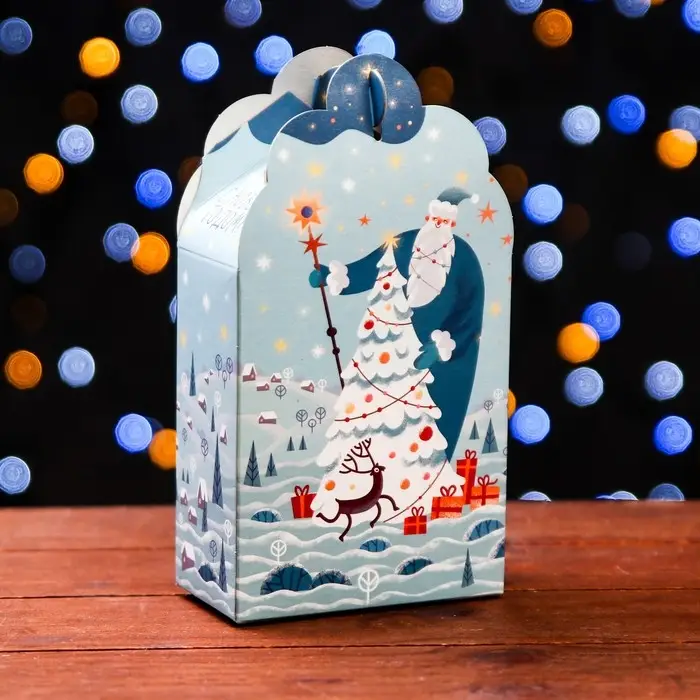 Подарочная новогодняя коробка &laquo;Фантазия&raquo; в зелёном, упаковка, 11.1&times;5.8&times;20.5 см