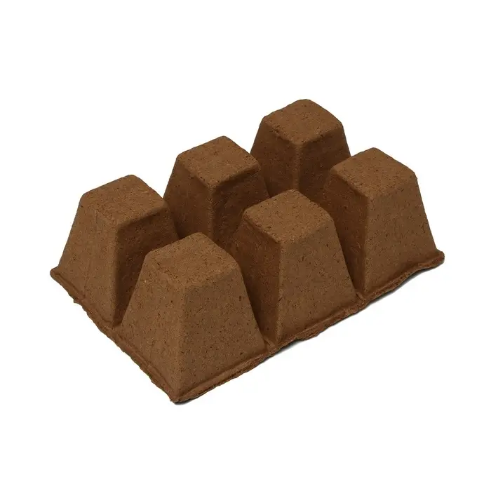 Кассета для рассады, 28 &times; 20 &times; 9 см, 6 ячеек по 400 мл, торф, 9 &times; 9 см