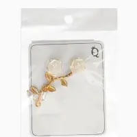 Серьги "Цветок розы", цвет белый в золоте