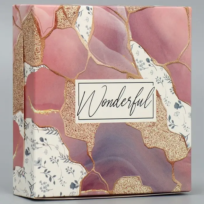 Кондитерская упаковка, коробка &laquo;Wonderful&raquo;, 14 х 14 х 3,5 см