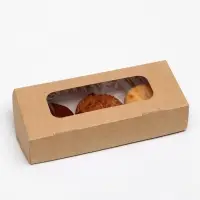 Контейнер на вынос, с окном, крафт, 17&times;7&times;4 см