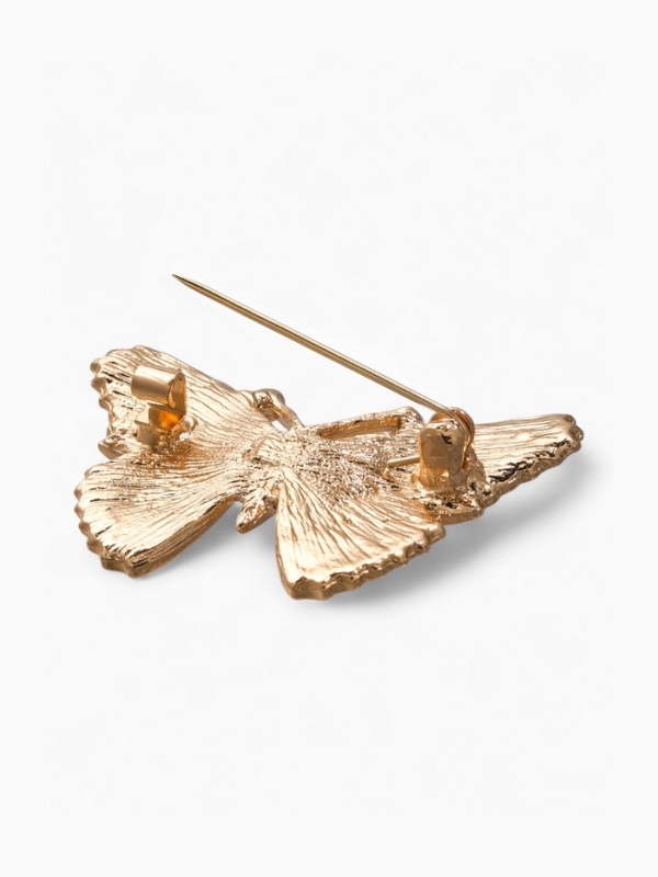 Брошь &laquo;Бабочка&raquo; мозаика малая, цветная в золоте