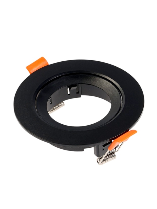 Светильник встраиваемый, поворотный, под лампу MR16, круг, пластик, черный