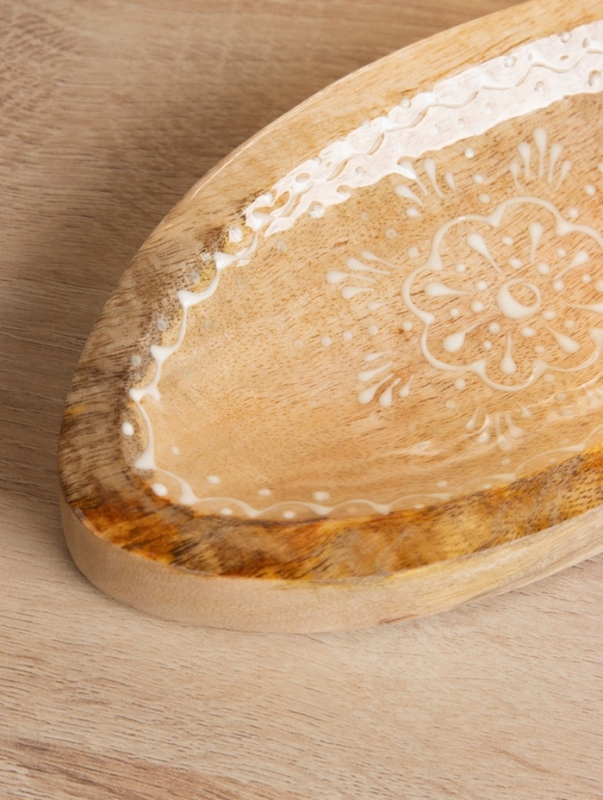 Блюдо в форме рыбки "Пряник" дерево манго 25,5х10х2 см