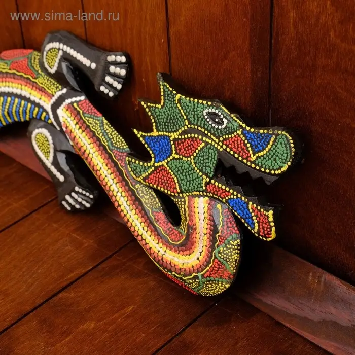 Панно настенное "Дракон цветной" дерево 100х16х2 см МИКС