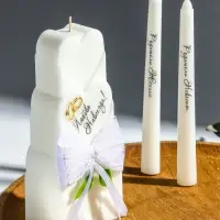 Свечи свадебные "Любовь Навсегда" набор 3 шт (18,5 см + 2 шт по 18 см), белый