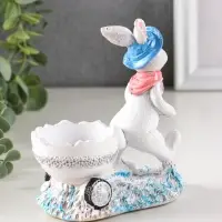 Фигура декоративная "Зайка с тележкой" 12.5х12х6 см
