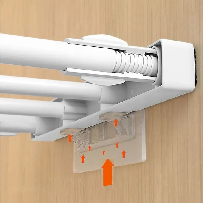 Полкодержатель с клейкой поверхностью ТУНДРА, 120&times;50&times;19 мм, двойной, прозрачный