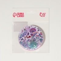 Зеркало складное &laquo;Цветы&raquo;, d = 7,2 см, с увеличением, цвет сиреневый/фиолетовый