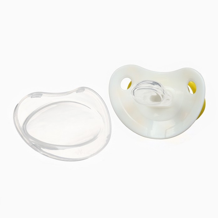 Соска - пустышка ортодонтическая &laquo;Цветы&raquo;, +6 мес., цвет желтый