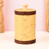 Туес &laquo;Веточка&raquo;, лавровый лист, D=9 см, береста