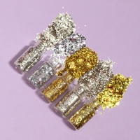 Блёстки для декора ногтей &laquo;Звездопад&raquo;, 12 бутылочек, мелкие/средние/крупные, разноцветные