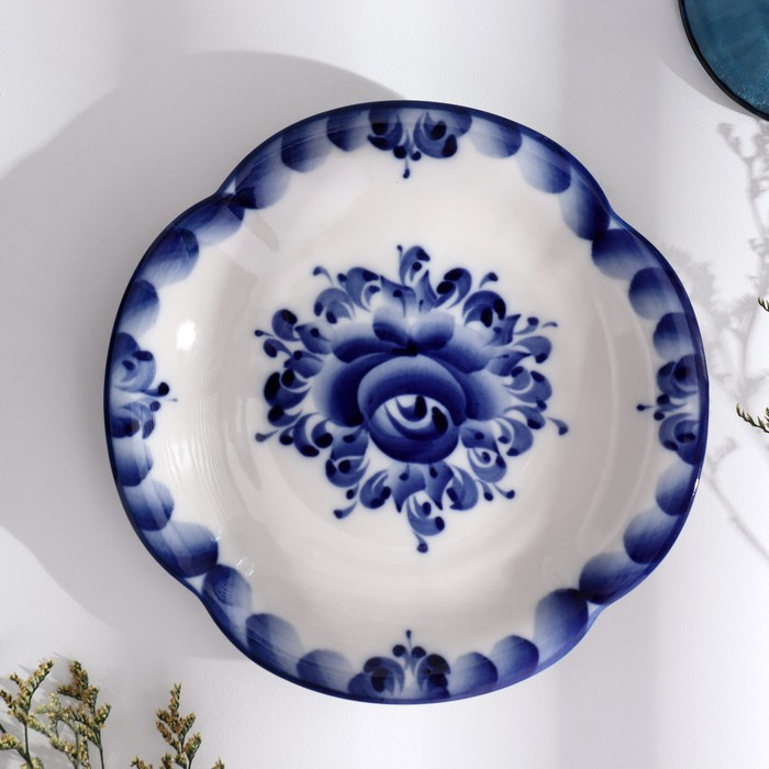 Блюдце &laquo;Пирожковница&raquo;, D=16 см, гжель