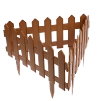 Ограждение декоративное, 30 &times; 196 см, 4 секции, пластик, коричневое, &laquo;Палисадник&raquo;