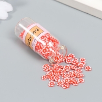 Декор для творчества пластик "Цветок. Красно-белая петуния" набор 8 гр 5х2х2 см