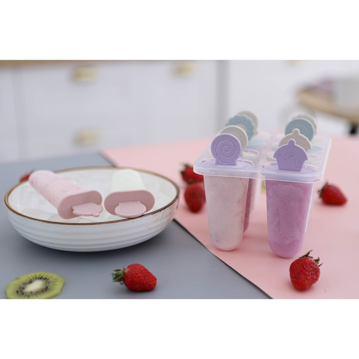 Форма для мороженого Доляна &laquo;Леденец&raquo;, 15&times;12&times;12 см, 8 ячеек, цвет МИКС