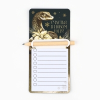 Магнит новогодний с блоком для записи и карандашом &laquo;Новый год: Счастья в новом году&raquo;, 7 х 14,4 см