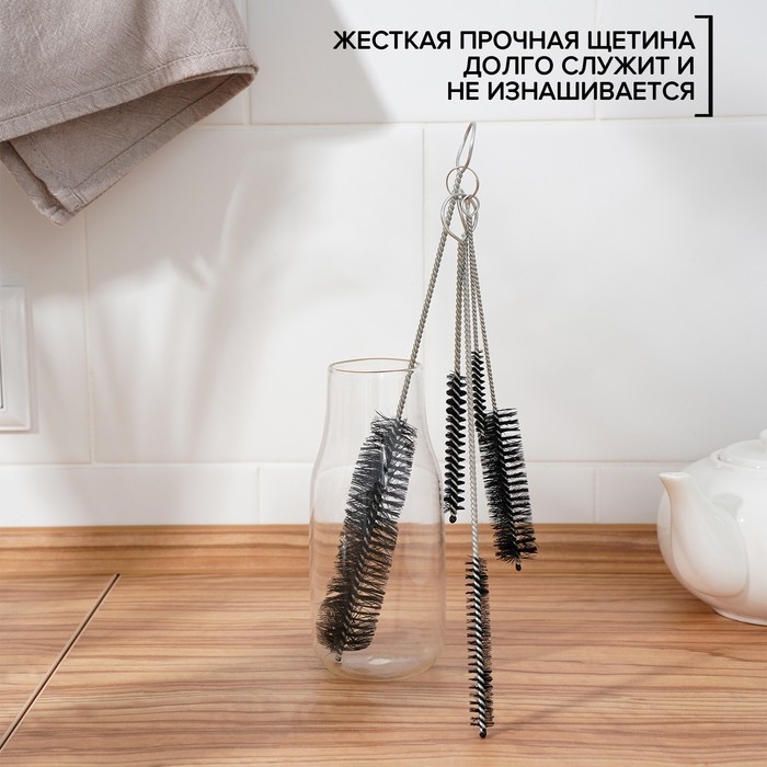 Набор ёршиков для посуды Доляна &laquo;Универсал&raquo;, 5 шт, от 28&times;3 до 12,5&times;0,6 см