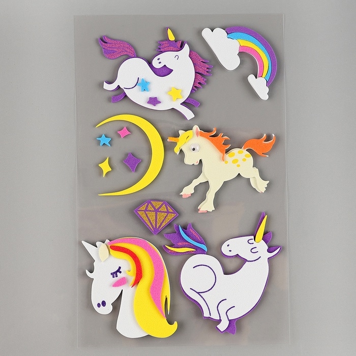 Набор наклеек из EVA "Единороги", 11 шт