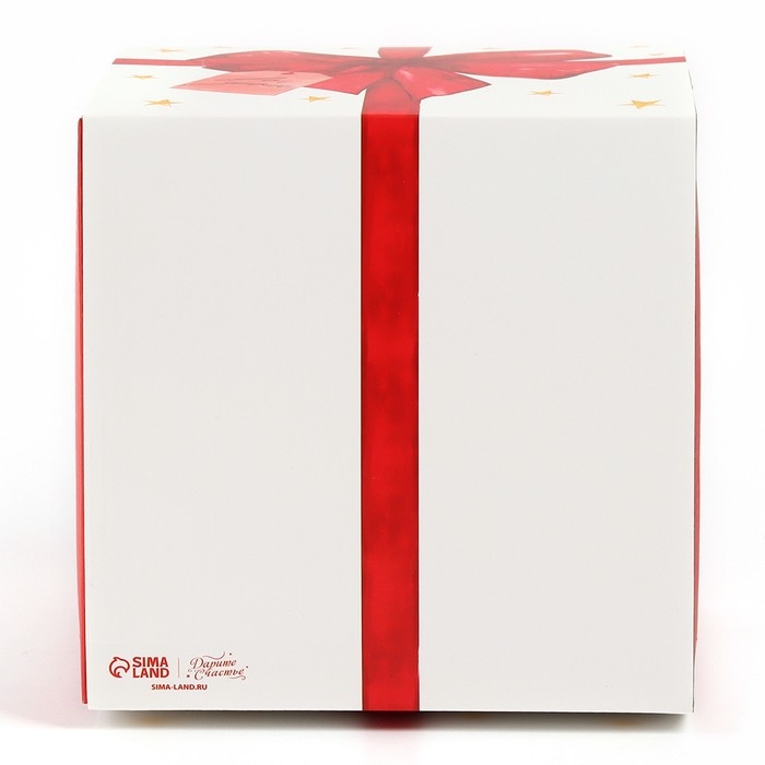 Коробка кондитерская с окном, сундук, &laquo;Бант&raquo;, 20 х 20 х 20 см