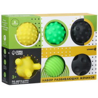 Набор развивающих тактильных мячиков по методике Гленна Домана, с пищалкой, 6 шт, Крошка Я