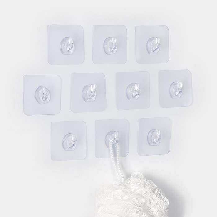 Крючки самоклеящиеся, 10 шт, 5,6&times;5,6 см