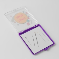 Игольница магнитная &laquo;Hand made&raquo;, с иглами, 7 &times; 8 см, цвет фиолетовый