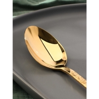 Ложка столовая из нержавеющей стали Magistro &laquo;Олин GOLD&raquo;, длина 19,8 см, на подвесе, цвет золотой