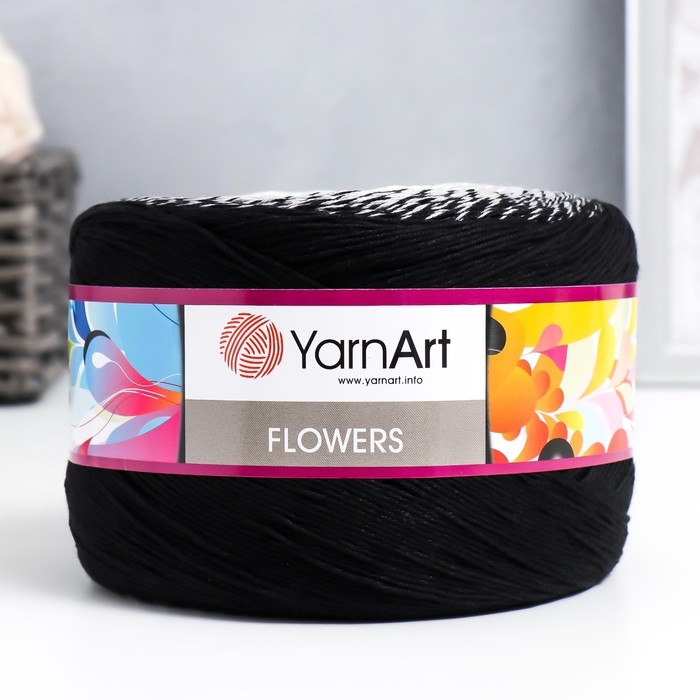Пряжа "Flowers" 55% хлопок, 45% полиакрил 1000м/250гр (259 разноцветный)