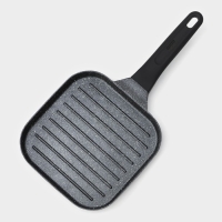 Сковорода гриль Доляна &laquo;Моно&raquo;, d=18 см, индукция, цвет темный мрамор