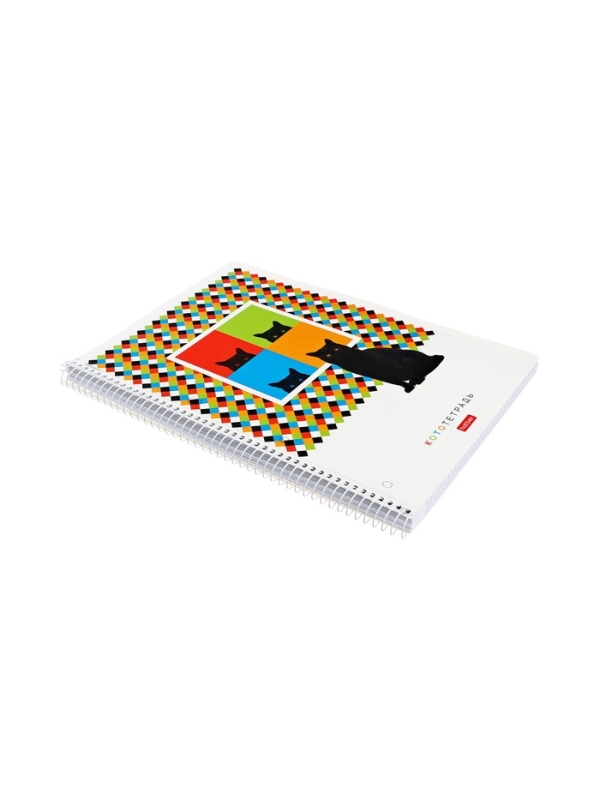 Тетрадь А4 120л кл на спирали "Тот самый кот", S-touch,многоур перф,3цв разд,офс 60-65г/м&sup2;