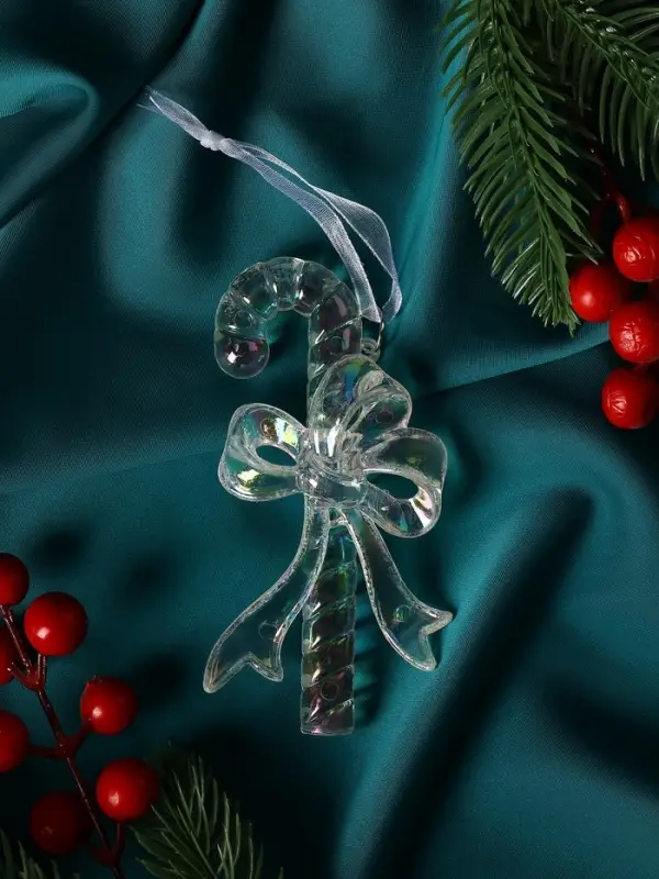 Украшение ёлочное "Льдинка" леденец, 11х5 см, перелив прозрачный