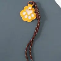 Брелок на карабине кожзам, текстиль "Лапка" с узлом 22х6,2х1,5 см