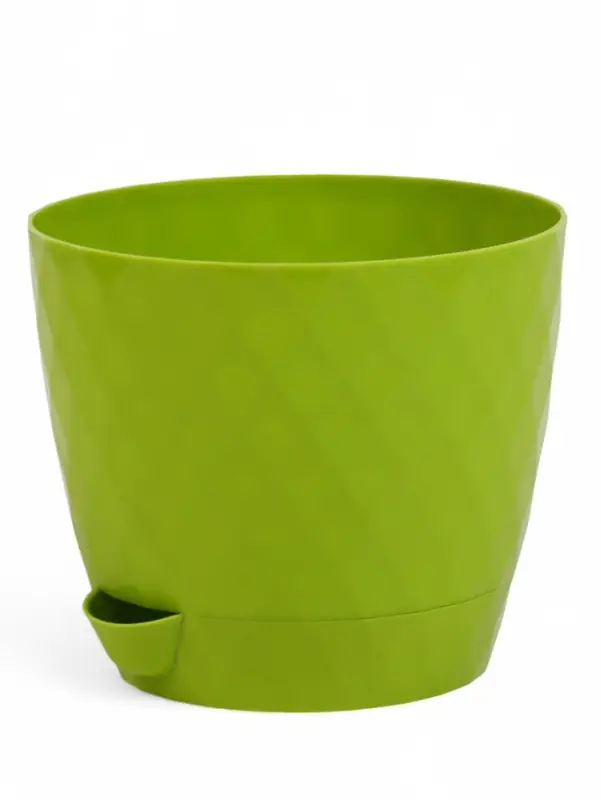 Кашпо с прикорневым поливом "Румба" 1 л, D13,5 см, h-12 см, цвет киви