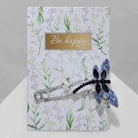 Булавка &laquo;Стрекоза&raquo; 7,5 см, цвет синий в серебре