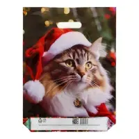 Пакет "Новогодний Мур", полиэтиленовый с вырубной ручкой,гл 40 х 31 см.