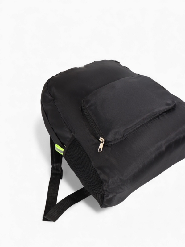 Рюкзак складной, отдел на молнии, наружный карман, 2 боковых кармана, цвет чёрный