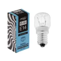 Лампа накаливания, 15 Вт, E14, 220 В, для духовых шкафов, 300&deg;С, прозрачная