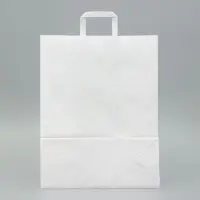 Пакет крафт без печати, белый, плоская ручка 35&times;15&times;45 см