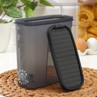 Ёмкость для сыпучих продуктов &laquo;Бест&raquo;, 2 л, 9,5&times;19&times;19 см, цвет прозрачный, крышка серая