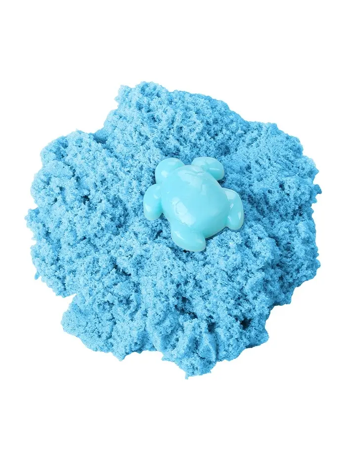 Игрушки в наборе ТМ "Космический песок" голубой + формочка 150 г. Пакет.